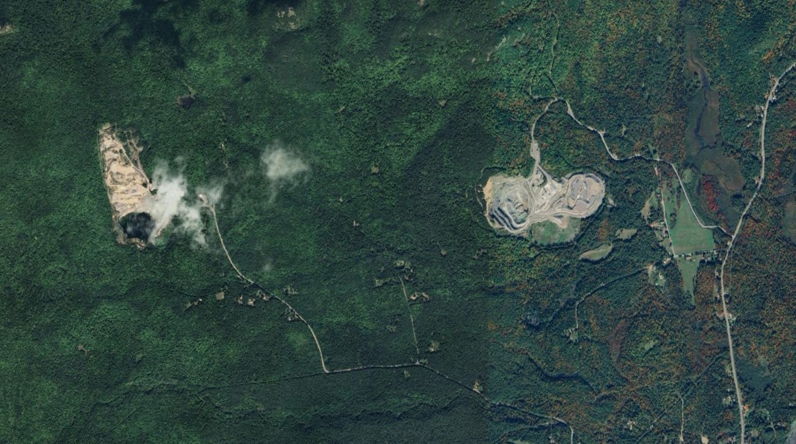 the NYCO mine seen from google earth