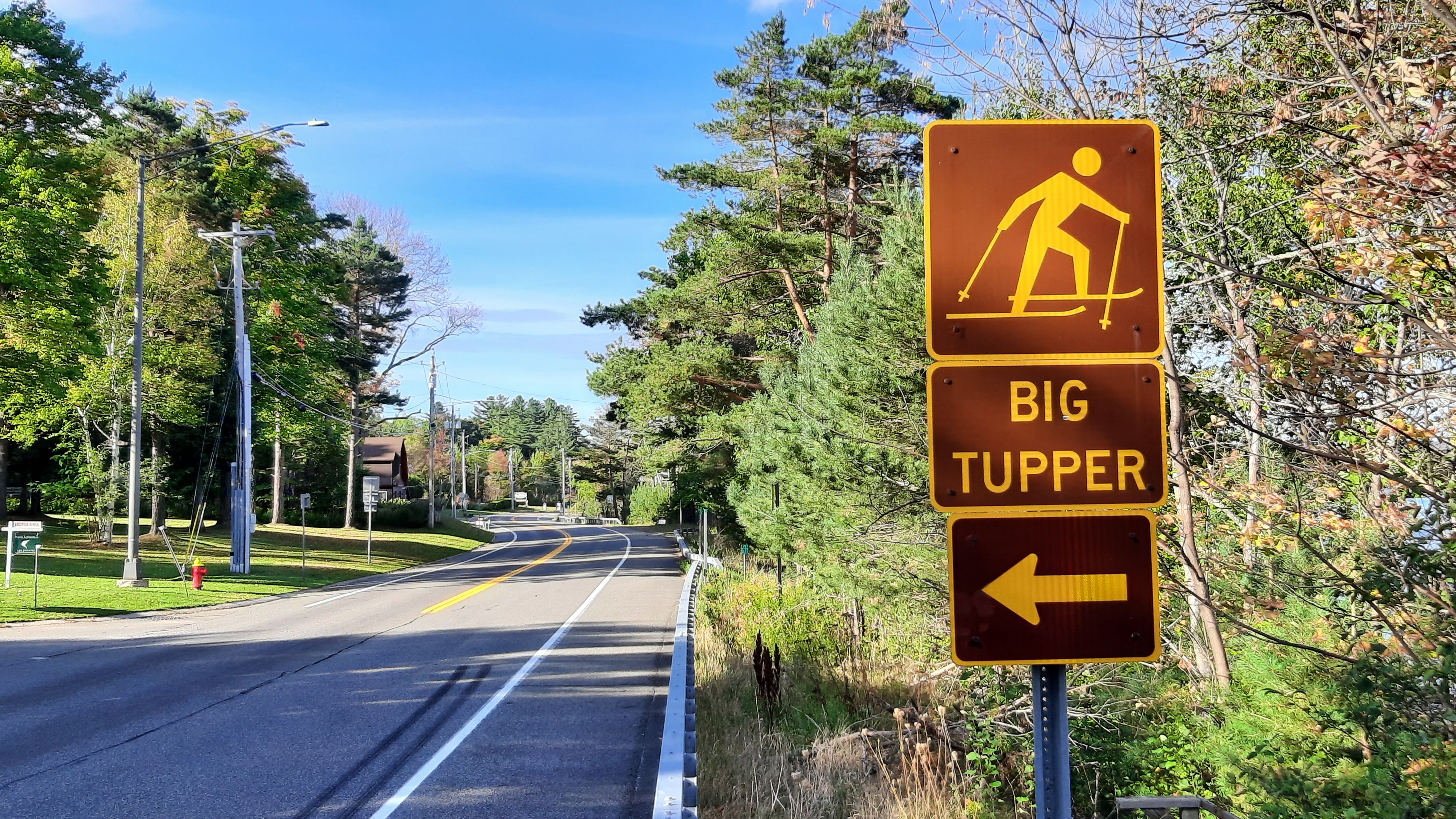 A sign pointing to Big Tupper