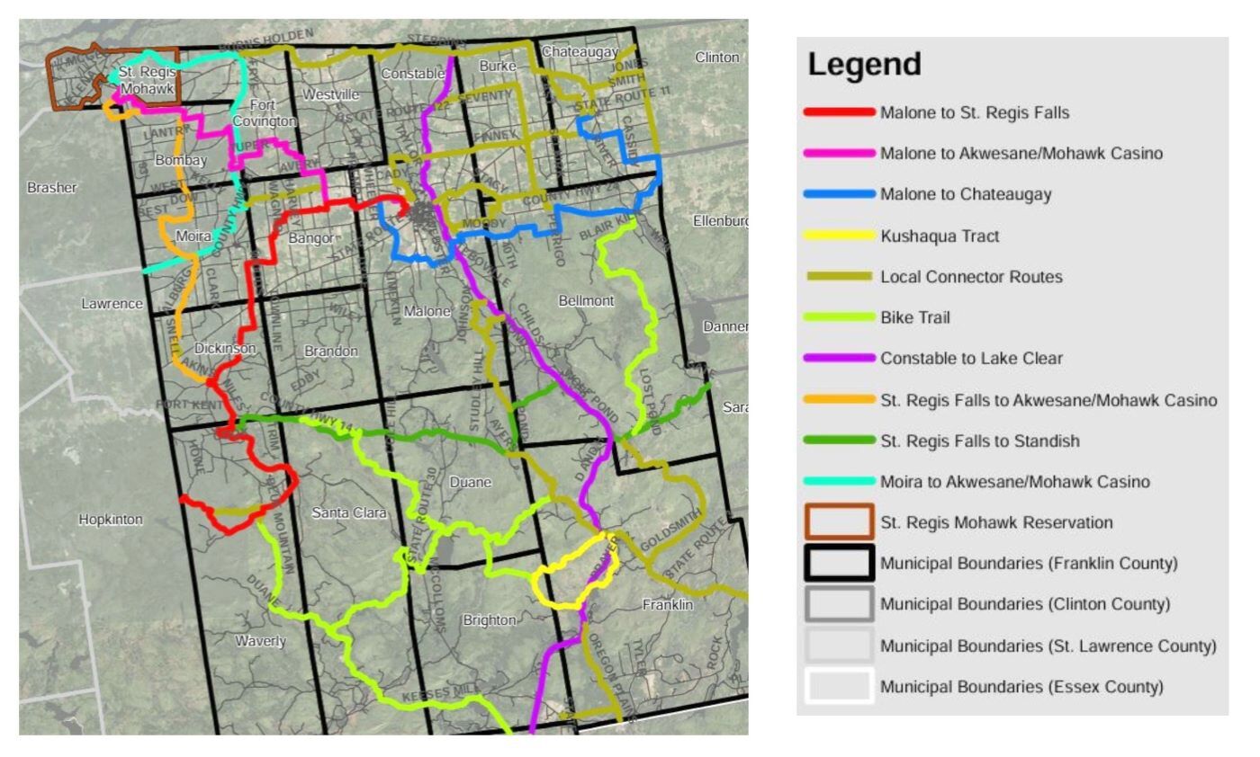 a map of the proposed trail system