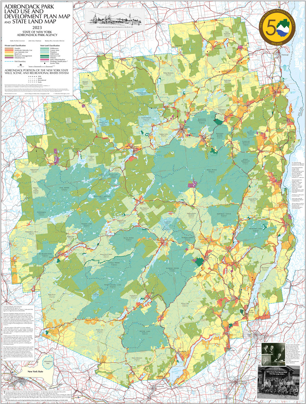 the adirondack park state land master plan map