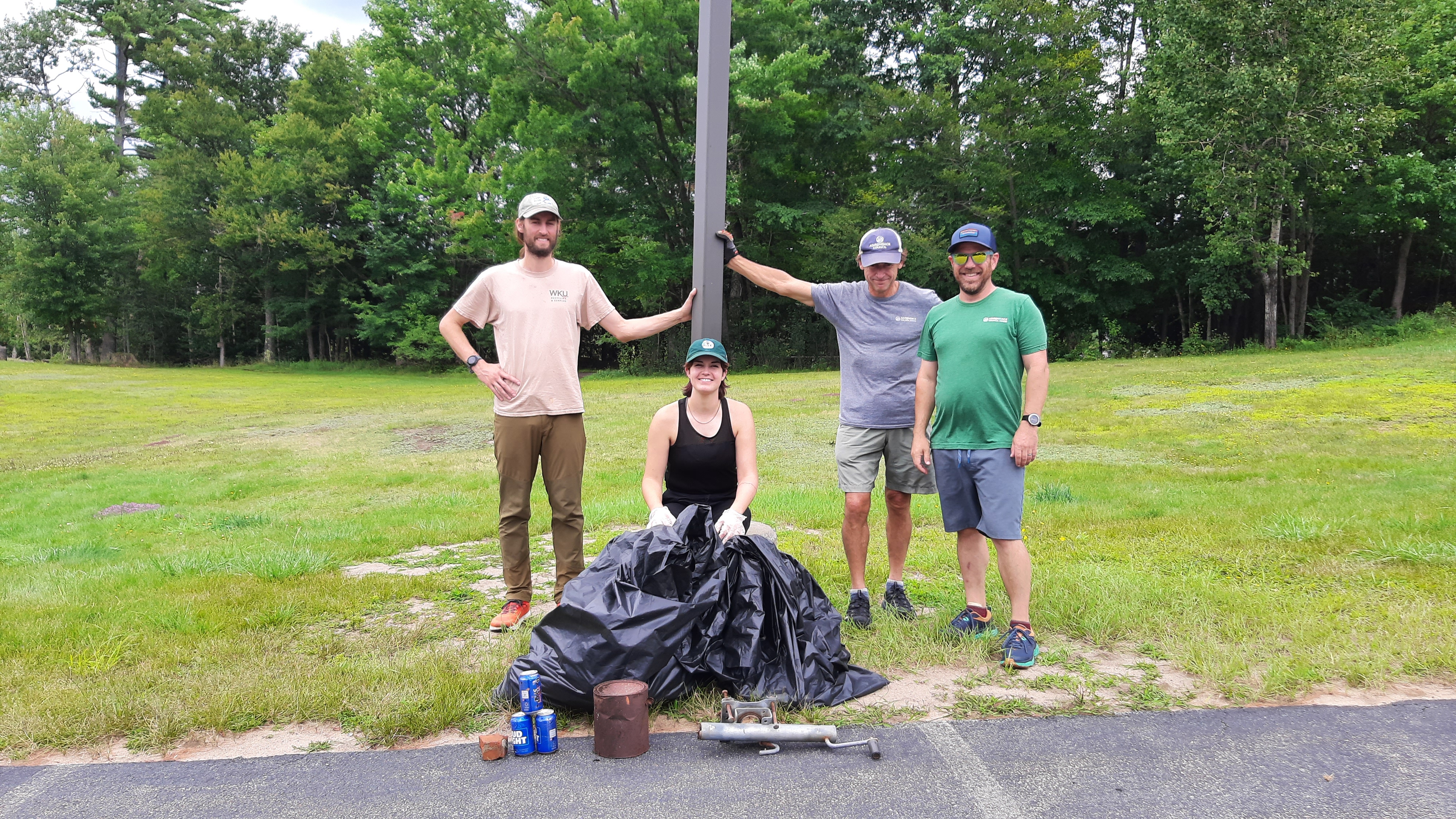 Adirondack Council staff collect garbage as part of Maintain the Chain